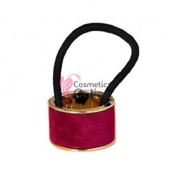 Inel pentru prins parul din plastic model ILM010FF Auriu cu catifea Visiniu